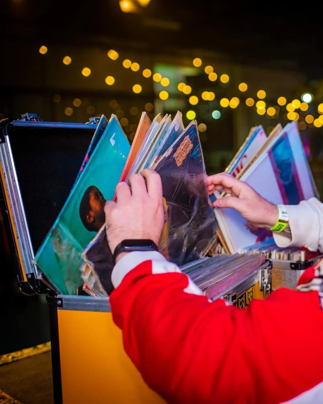 Caixas de discos no Espaço Vinil